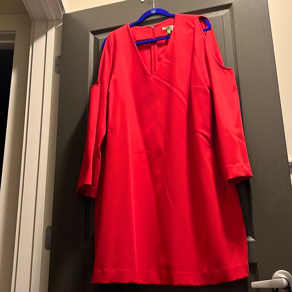 Rachel Roy, red dress with pockets